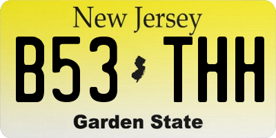 NJ license plate B53THH