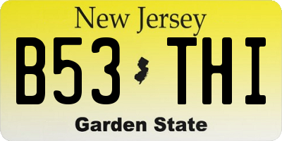 NJ license plate B53THI