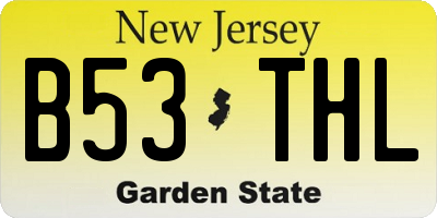 NJ license plate B53THL