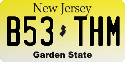 NJ license plate B53THM