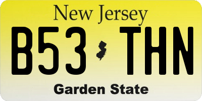 NJ license plate B53THN