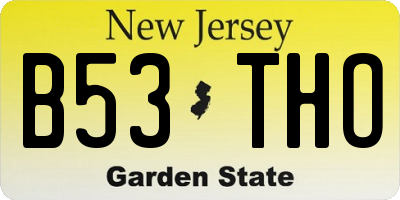NJ license plate B53THO