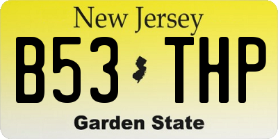 NJ license plate B53THP