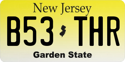 NJ license plate B53THR