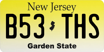 NJ license plate B53THS
