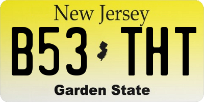 NJ license plate B53THT