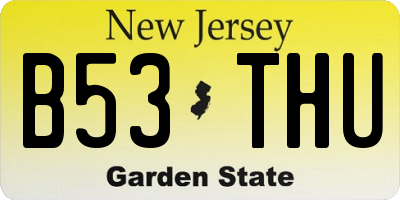 NJ license plate B53THU