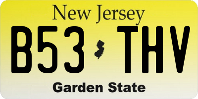 NJ license plate B53THV