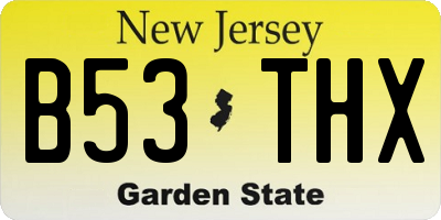 NJ license plate B53THX