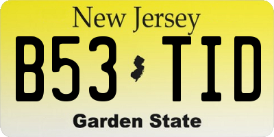 NJ license plate B53TID
