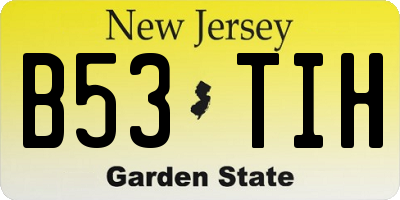 NJ license plate B53TIH