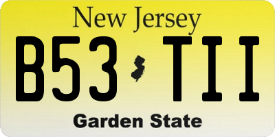 NJ license plate B53TII