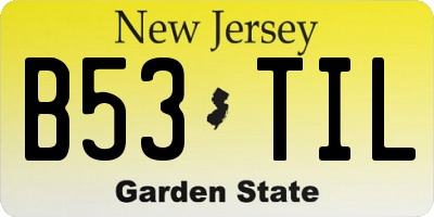 NJ license plate B53TIL