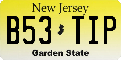 NJ license plate B53TIP