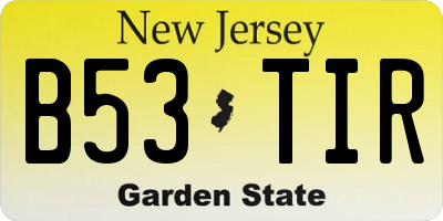 NJ license plate B53TIR