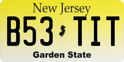 NJ license plate B53TIT