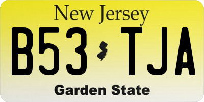 NJ license plate B53TJA