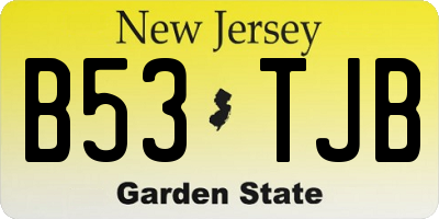 NJ license plate B53TJB