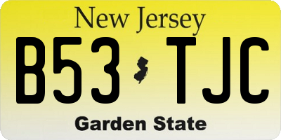 NJ license plate B53TJC