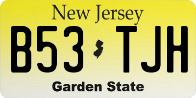 NJ license plate B53TJH