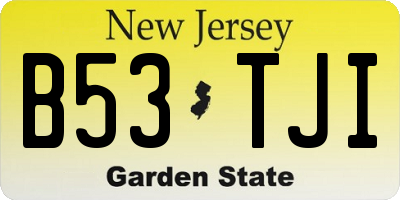 NJ license plate B53TJI
