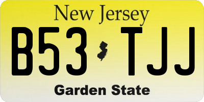 NJ license plate B53TJJ