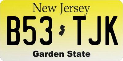 NJ license plate B53TJK