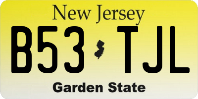 NJ license plate B53TJL