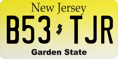 NJ license plate B53TJR