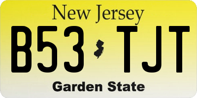 NJ license plate B53TJT