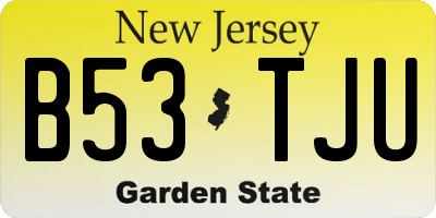 NJ license plate B53TJU
