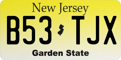 NJ license plate B53TJX