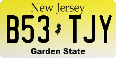 NJ license plate B53TJY
