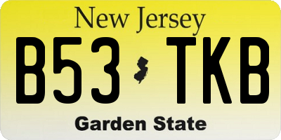 NJ license plate B53TKB
