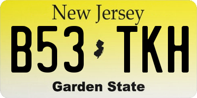 NJ license plate B53TKH