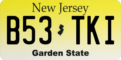 NJ license plate B53TKI