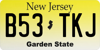 NJ license plate B53TKJ
