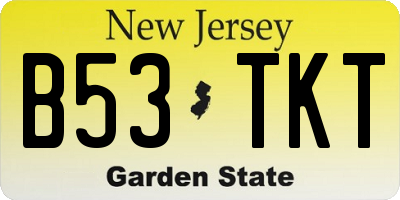 NJ license plate B53TKT