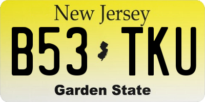 NJ license plate B53TKU