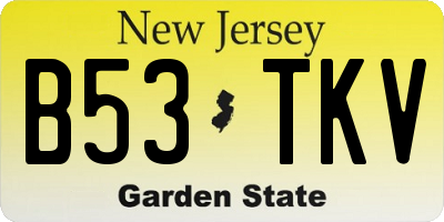 NJ license plate B53TKV