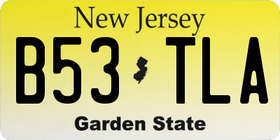 NJ license plate B53TLA