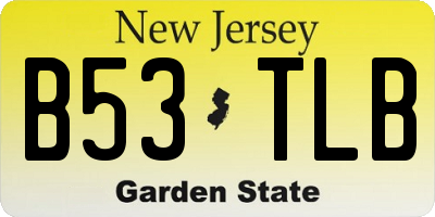 NJ license plate B53TLB