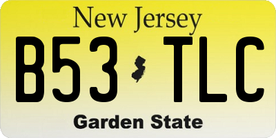 NJ license plate B53TLC