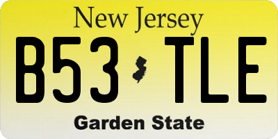 NJ license plate B53TLE