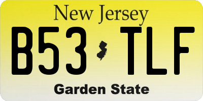 NJ license plate B53TLF