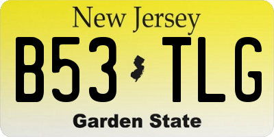 NJ license plate B53TLG