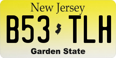 NJ license plate B53TLH