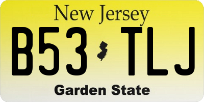 NJ license plate B53TLJ