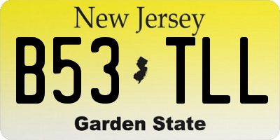 NJ license plate B53TLL