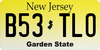 NJ license plate B53TLO